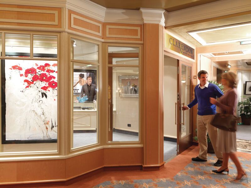 Galerie d'art à bord du bateau de croisière Queen Elizabeth