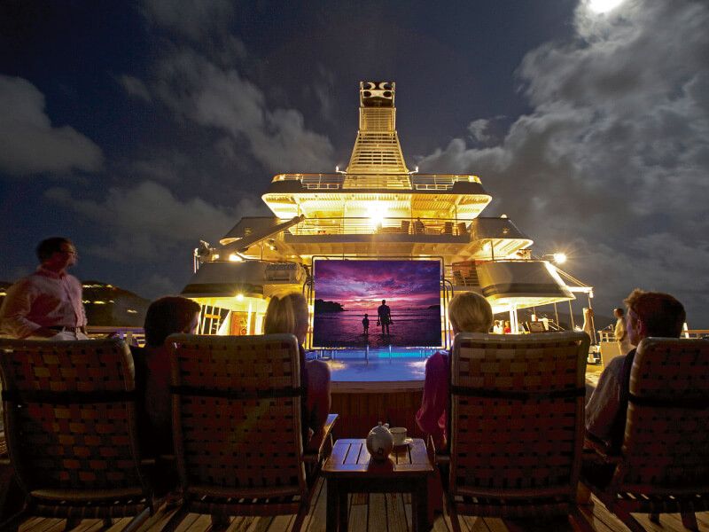 Projection film du bateau de croisière SeaDream II