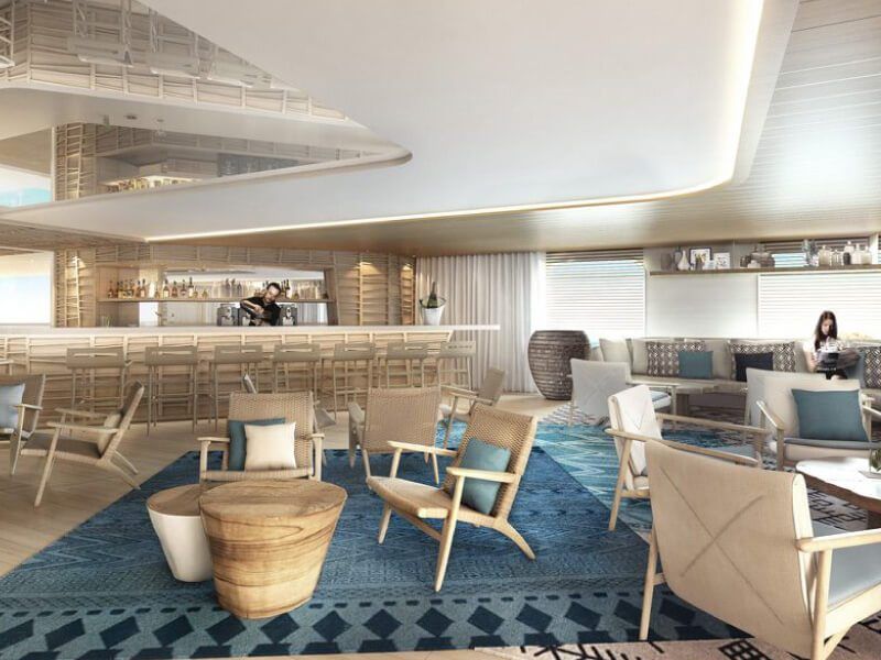 Bar du bateau de croisière de luxe Le Bougainville