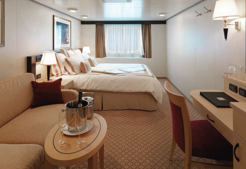 Cabine extérieure du bateau de croisière Queen Elizabeth