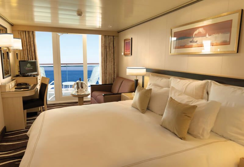 Cabine balcon du bateau de croisière Queen Victoria